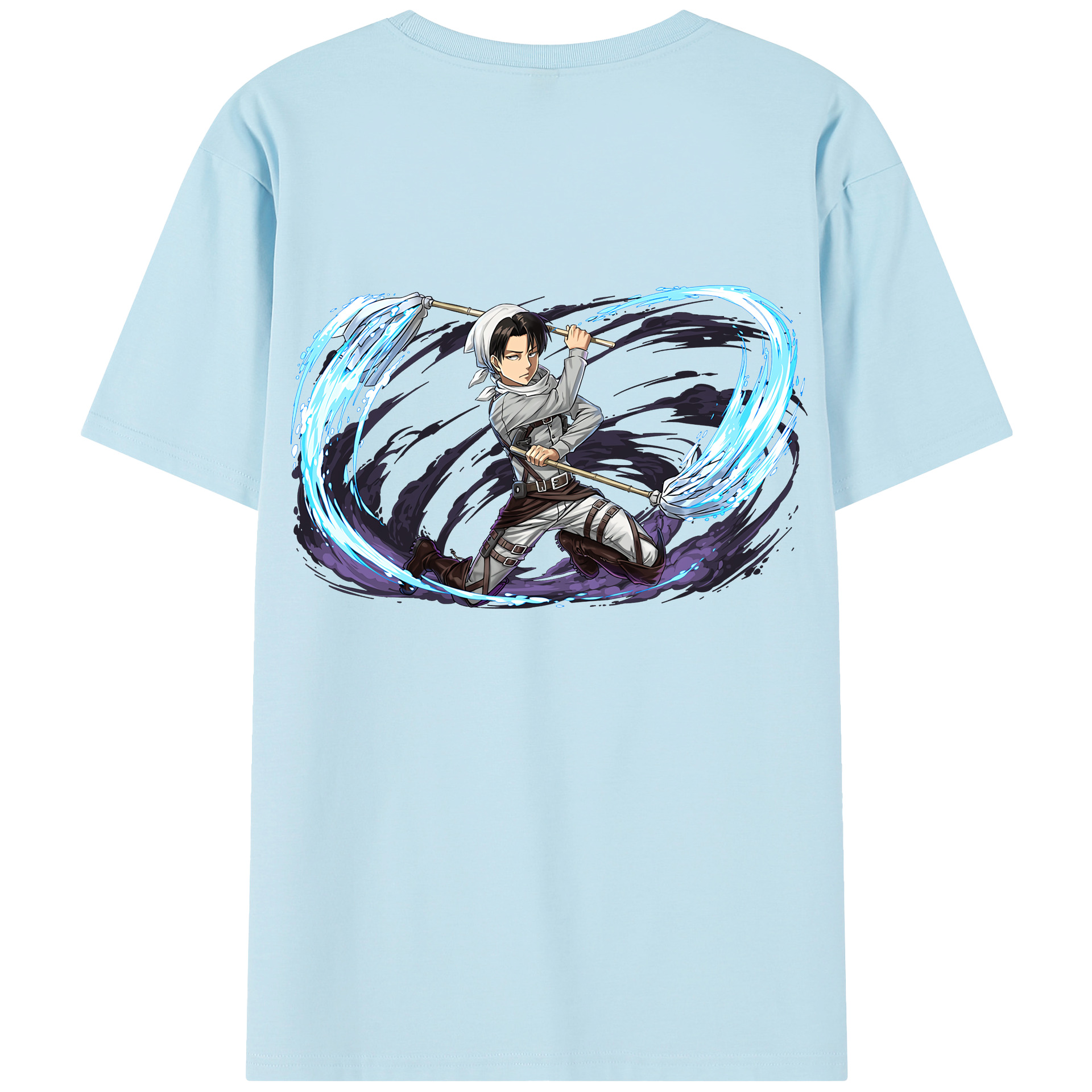 （画像用） 進撃の巨人 リヴァイ·アッカーマン Attack on Titan Levi Ackerman 綿100％半袖Tシャツ（背面プリント）